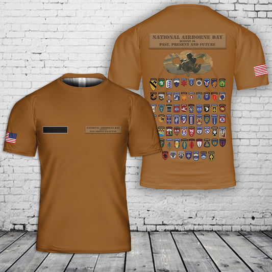 Custom Name US Army National Airborne Day T-Shirt 3D