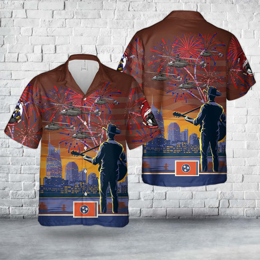 US Army OH-58D Kiowa, 1-230th Air Cavalry Regiment, Tennessee Army National Guard, 4th Of July Hawaiian Shirt