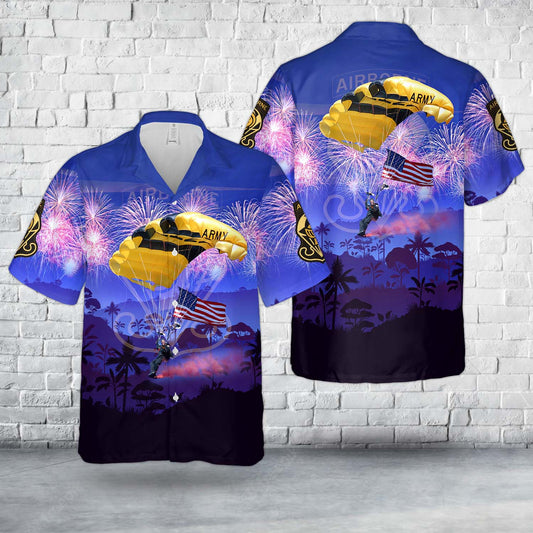 US Army Parachute Team Golden Knights, 4th Of July Hawaiian Shirt