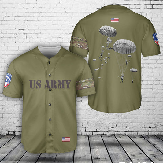 US Army Paratroopers 187th Infantry Parachute Baseball Jersey