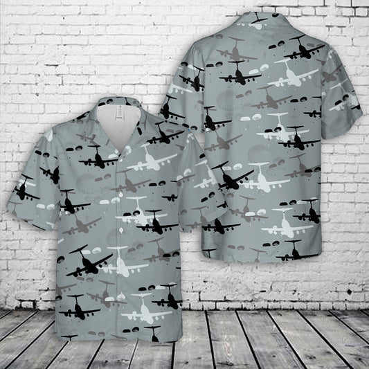 US Army Paratroopers Silhouette Hawaiian Shirt