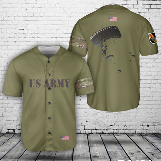 US Army Paratroopers With The 5th Special Forces Group (Airborne) (5th SFG (A)) Parachute Baseball Jersey