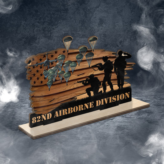 US Army Paratroopers With The 82nd Airborne Division Custom Shape Wood Standee