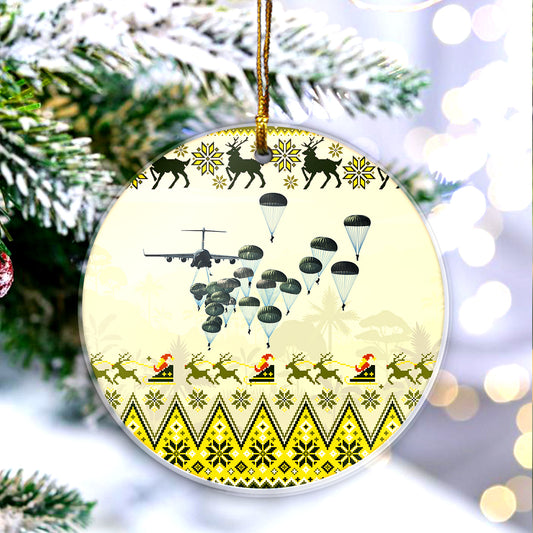 US Army Paratroopers With The 82nd Airborne Division Parachute Christmas Ornament