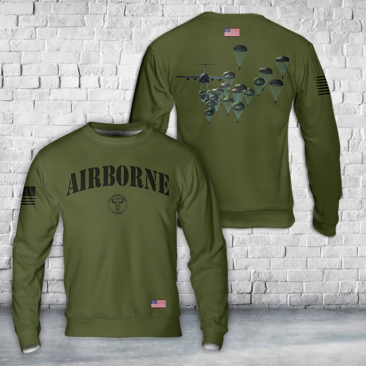 US Army Paratroopers With The 82nd Airborne Division Parachute Christmas Sweater