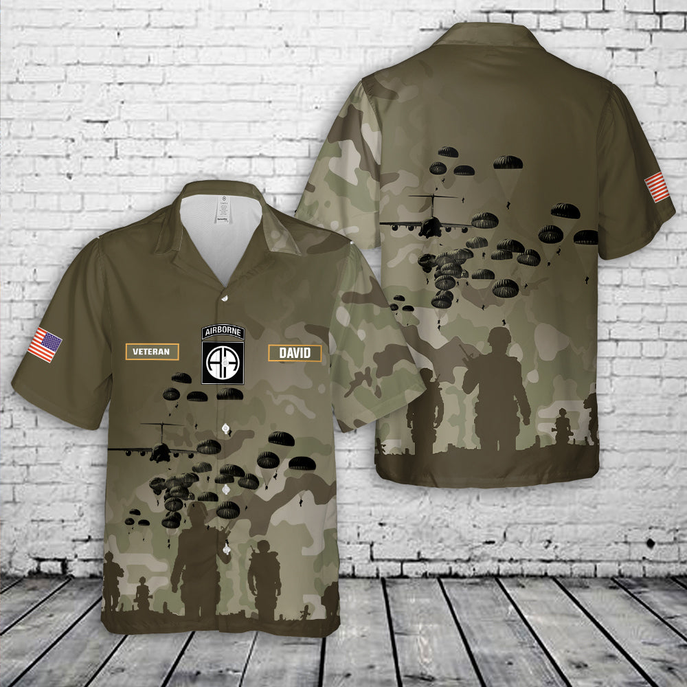 US Army Paratroopers With The 82nd Airborne Division Parachute Hawaiian Shirt