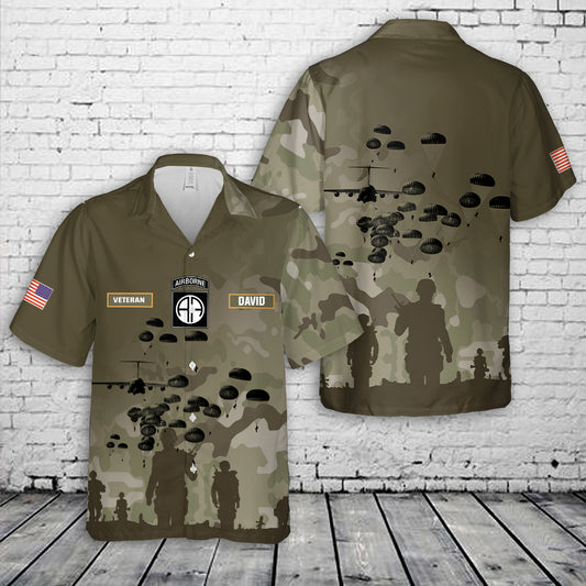 US Army Paratroopers With The 82nd Airborne Division Parachute Hawaiian Shirt