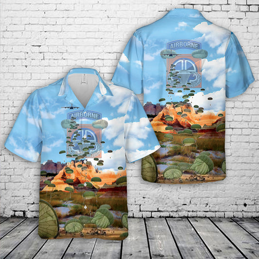 US Army Paratroopers With The 82nd Airborne Division Parachute Veteran Hawaiian Shirt