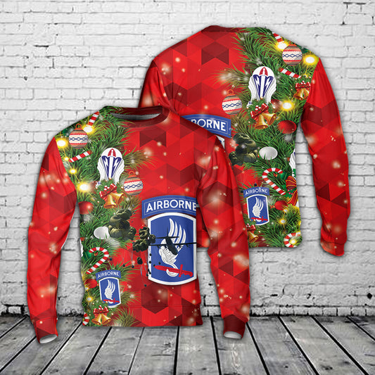 US Army Paratroopers 173rd Airborne Brigade Christmas AOP Sweater