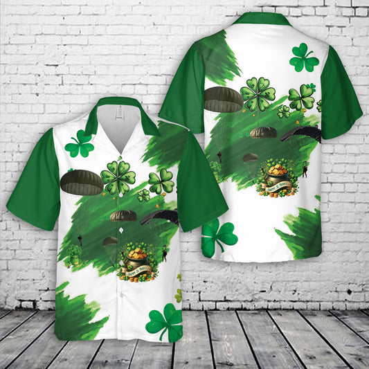 US Army Paratroopers, St Patrick's Day Hawaiian Shirt