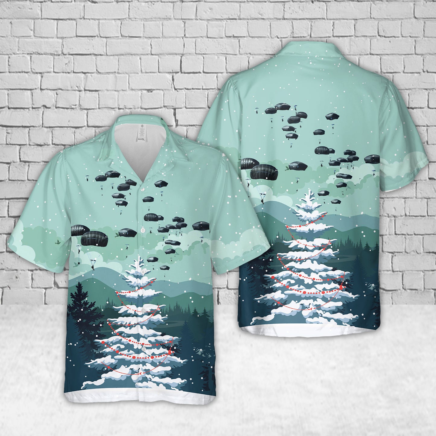 US Army Paratroopers from Alaska Jump “Down Under” Christmas Hawaiian Shirt