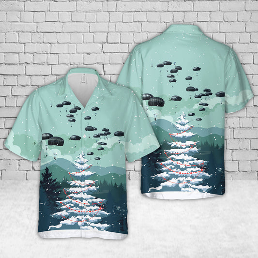 US Army Paratroopers from Alaska Jump “Down Under” Christmas Hawaiian Shirt