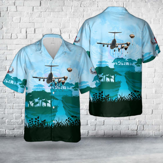 US Army Paratroopers with the 82nd Airborne Division jump for a Strategic Airborne Operation during Exercise Cobra Gold 2023 Hawaiian Shirt