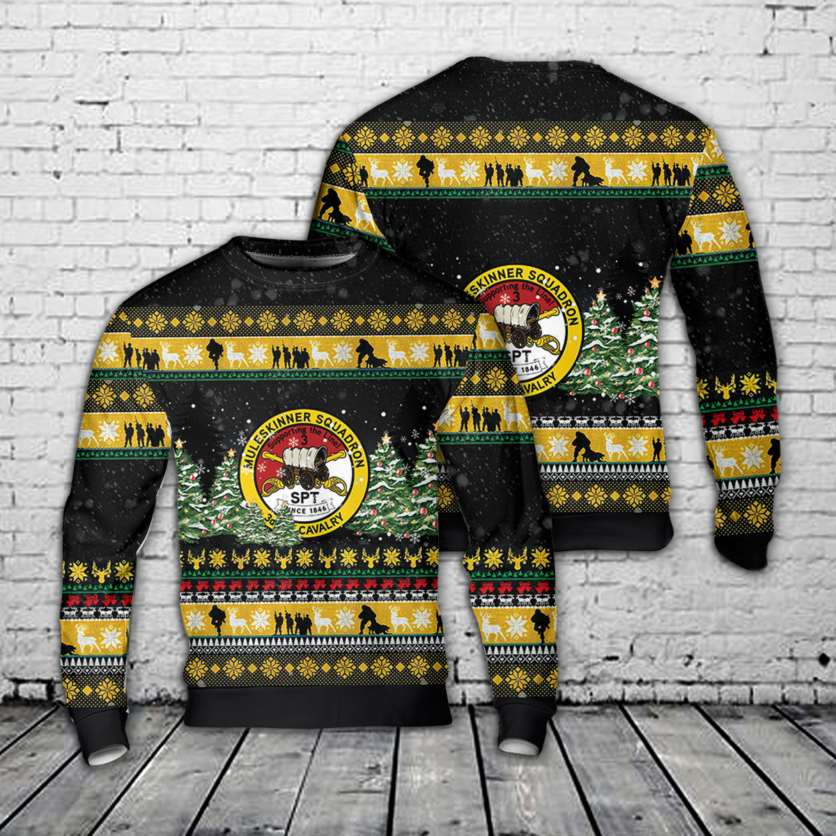US Army RSS, 3d Cavalry Regiment "Muleskinner" Christmas AOP Sweater