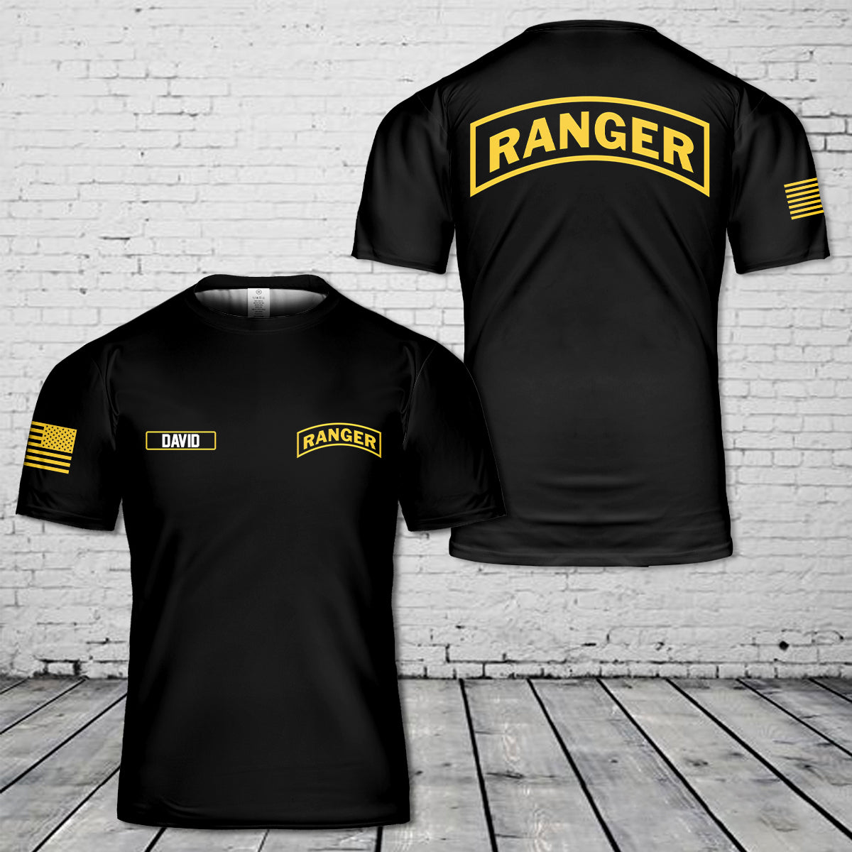 Custom Name US Army Ranger Tab 3D T-Shirt