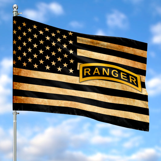 US Army Ranger Tab House Flag