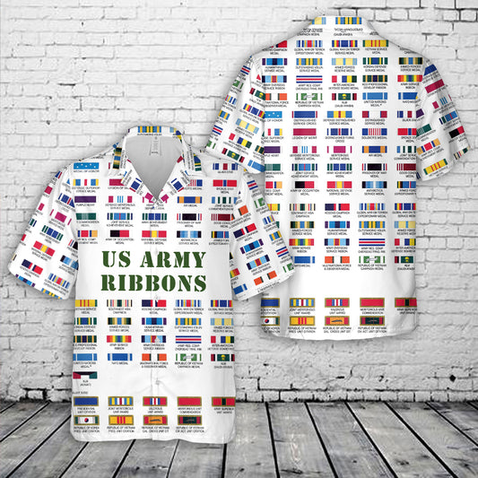 US Army Ribbons American Medals Hawaiian Shirt