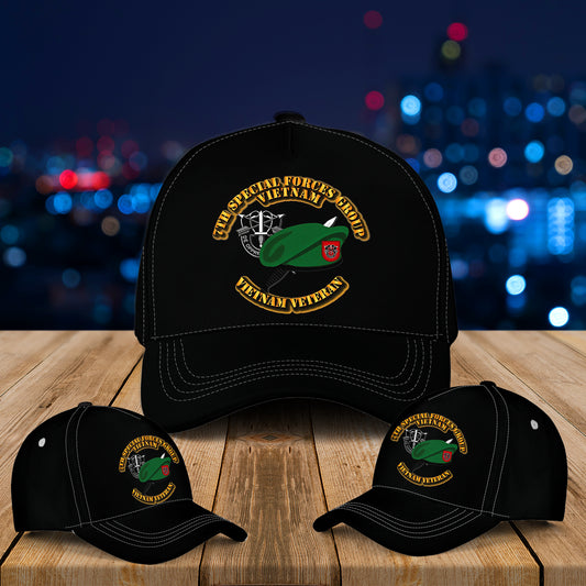 US Army SOF - 7th SFG VN - Beret Dagger Vietnam Veteran Baseball Cap