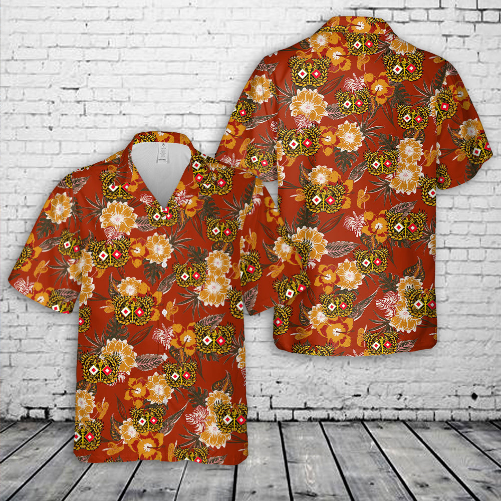 US Army Signal Branch Eagle Rising Hawaiian Shirt