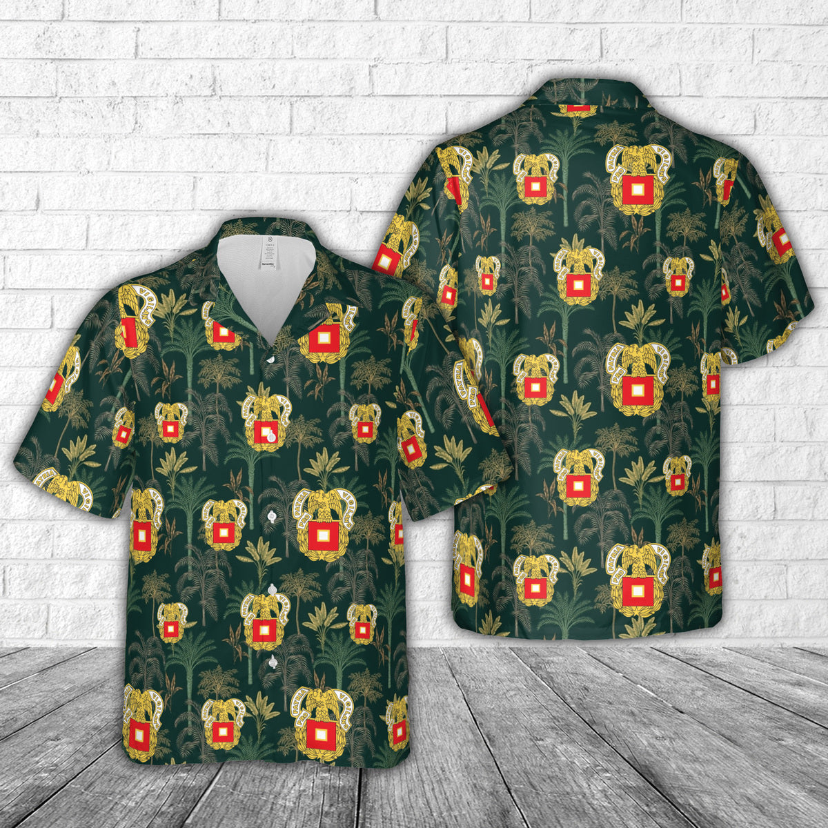 US Army Signal Corps Regimental Insignia Hawaiian Shirt