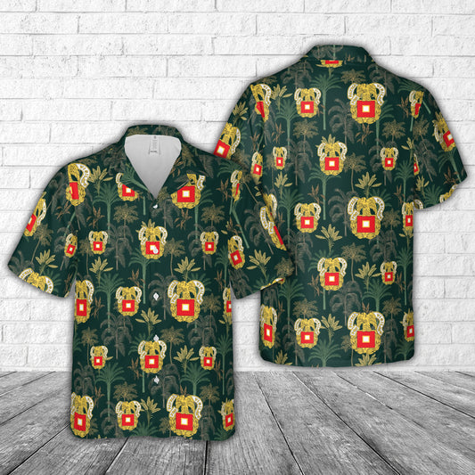 US Army Signal Corps Regimental Insignia Hawaiian Shirt