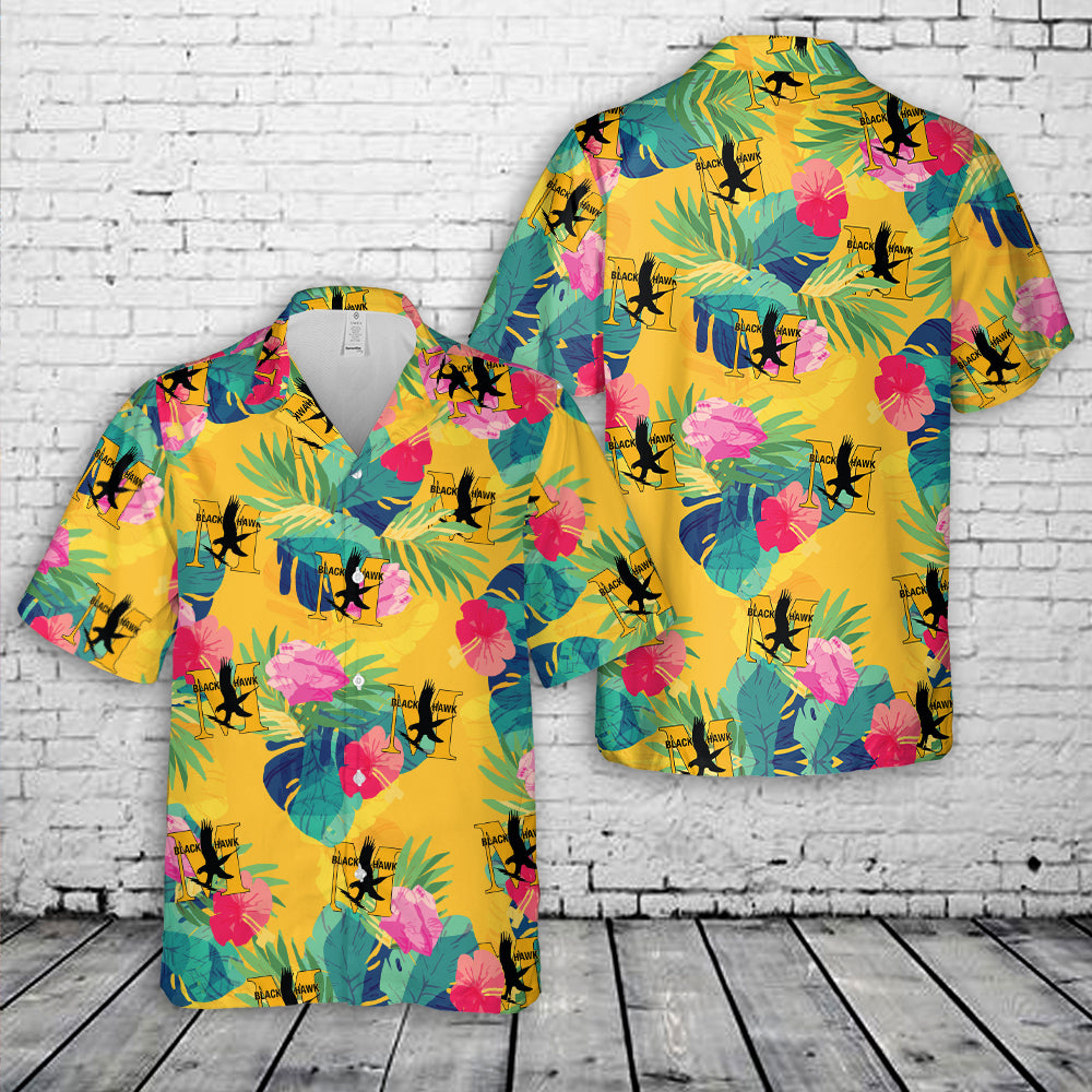 US Army Sikorsky UH-60M Black Hawk Military Helicopter Hawaiian Shirt