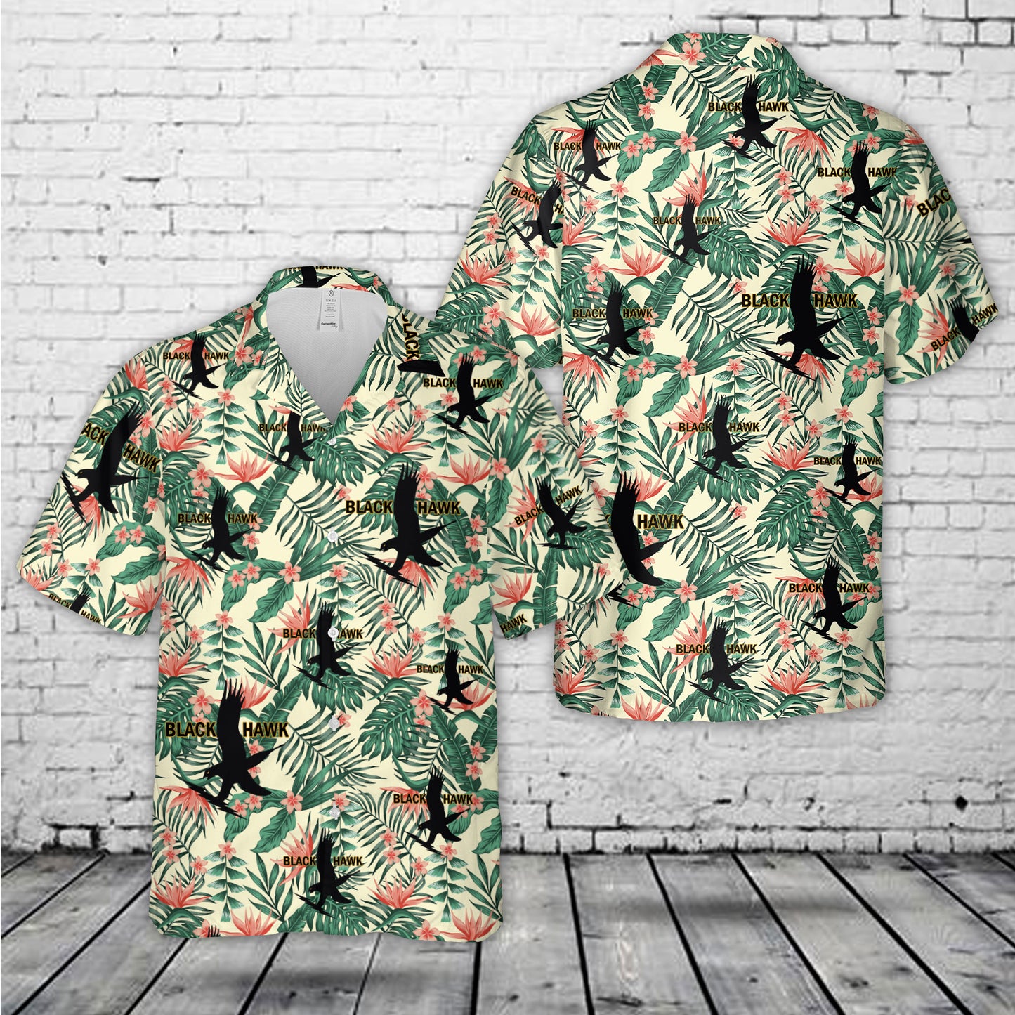 US Army Sikorsky UH-60 Black Hawk Military Helicopter Hawaiian Shirt