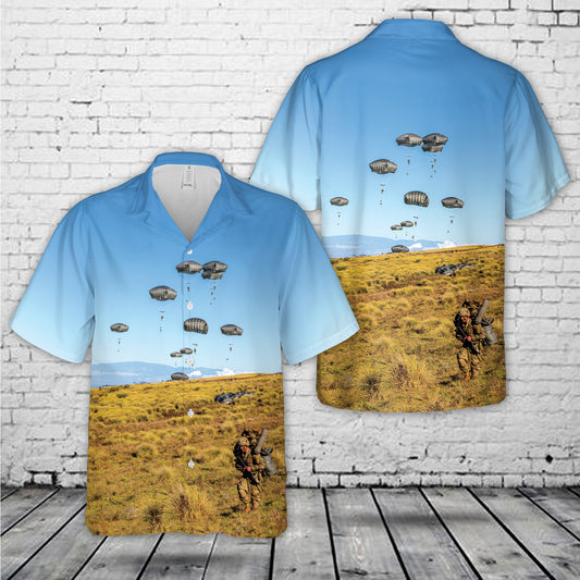 US Army Soldiers assigned to 2nd Infantry Brigade Combat Team, 11th Airborne Division, jumped from C-17s Hawaiian Shirt