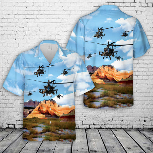 US Army South Carolina Army National Guard AH-64E Apache Hawaiian Shirt