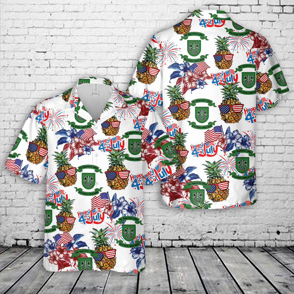 US Army Special 10th Special Forces Group (10th SFG)(A)), 4th Of July Hawaiian Shirt