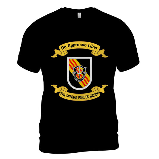 US Army Special 5th Special Forces Group (5th SFG)(A) - Green Berets Classic Unisex T-Shirt Gildan 5000 (Made In US)