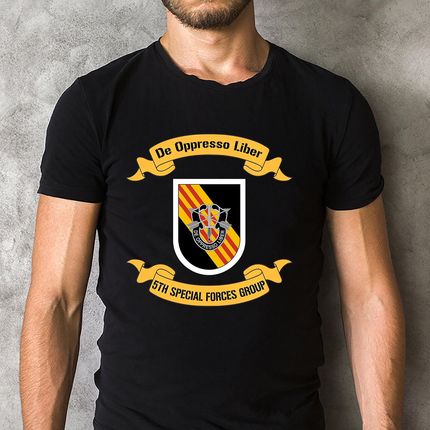 US Army Special 5th Special Forces Group (5th SFG)(A) - Green Berets Classic Unisex T-Shirt Gildan 5000 (Made In US)