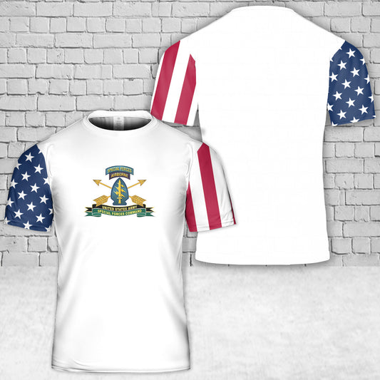 US Army Special Force Airborne Special Operations Command T-Shirt 3D