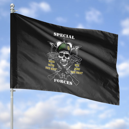 US Army Special Force Green Beret Mess With The Best Die Like The Rest House Flag