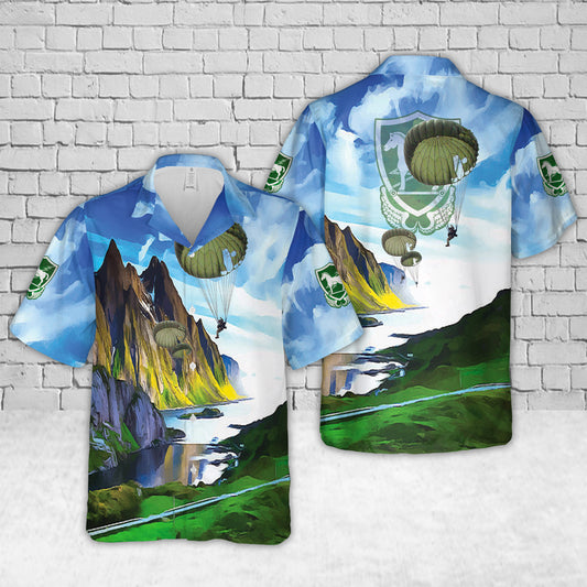 US Army Special Forces 10th Special Forces Group (Airborne) (10th SFG (A)) Parachute Hawaiian Shirt