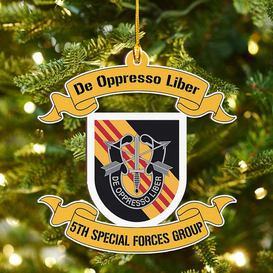 US Army Special Forces 5th Special Forces Group (Airborne) (5th SFG (A)) 2-side Printed Wood Ornament