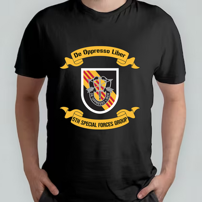 US Army Special Forces 5th Special Forces Group (Airborne) (5th SFG (A)) Classic Unisex T-Shirt Gildan 5000 (Made In US) DLHH1304PT02
