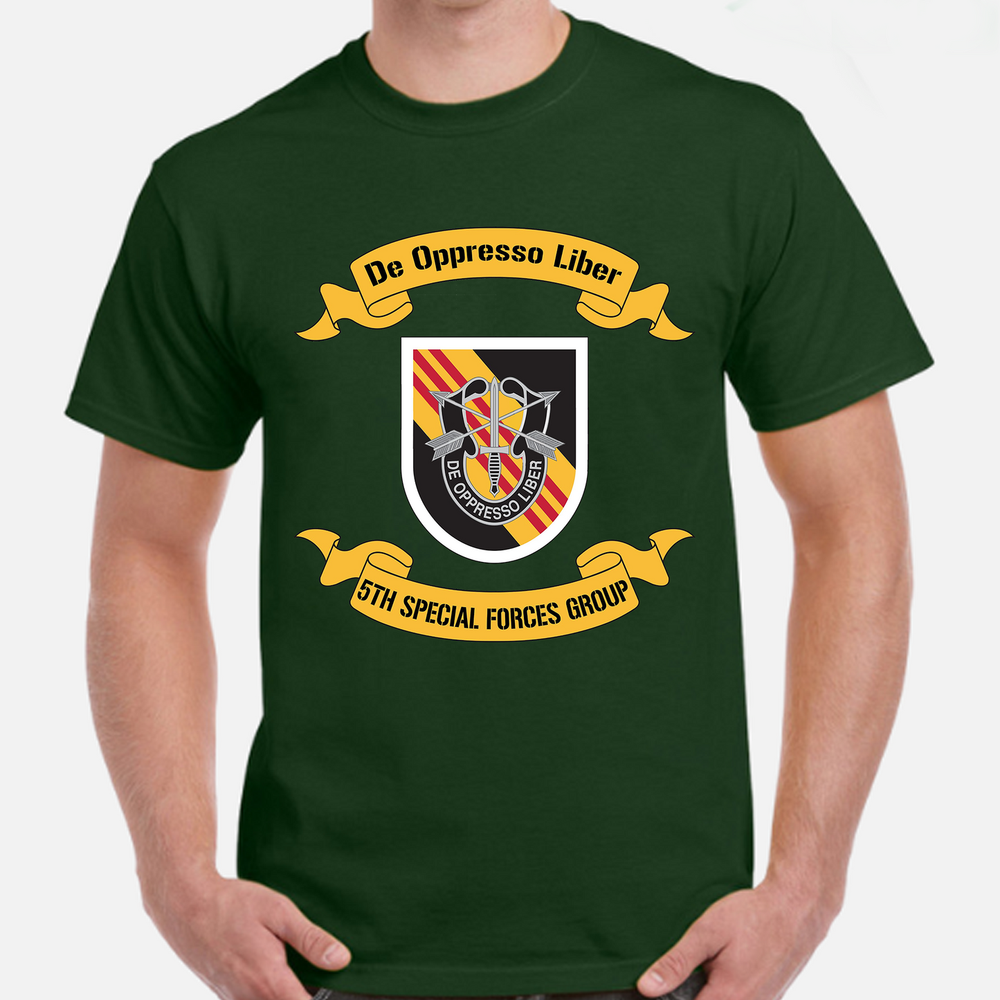 US Army Special Forces 5th Special Forces Group (Airborne) (5th SFG (A)) Classic Unisex T-Shirt Gildan 5000 (Made In US) DLHH1304PT02