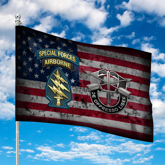 US Army Special Forces Double House Flag