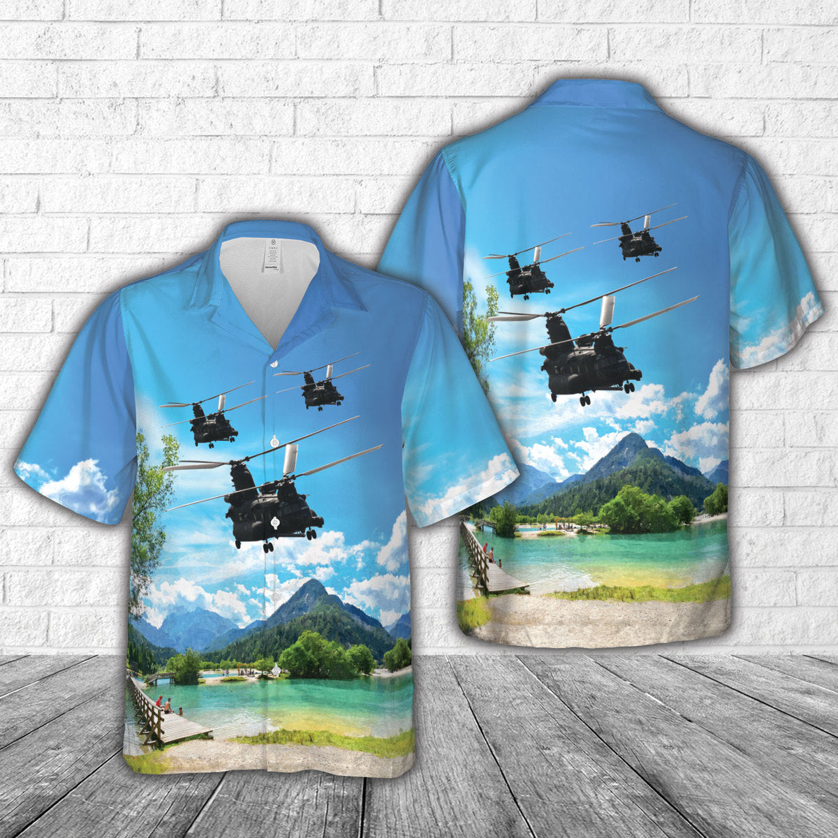 US Army 160th Special Operations Aviation Regiment  Night Stalkers Boeing MH-47D Chinook Hawaiian Shirt