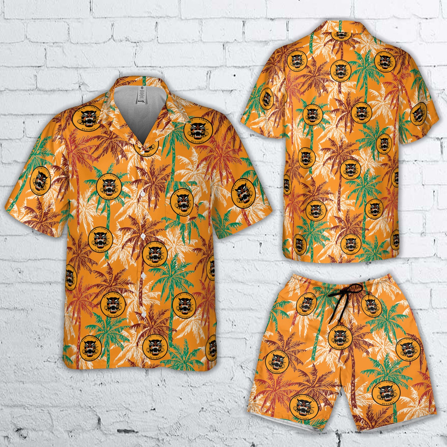 US Army Tank Destroyer Battalion WW2 Combo Pocket Hawaiian Shirt & Shorts