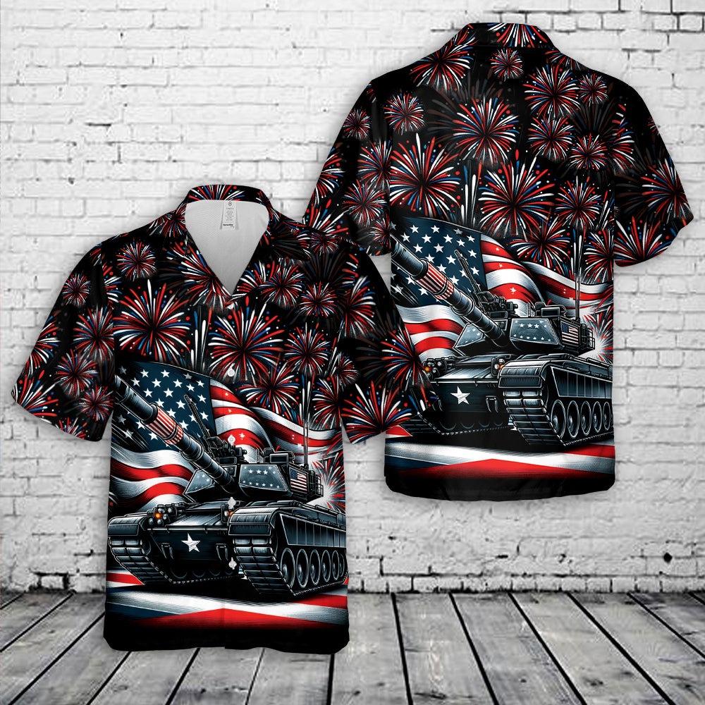 US Army Tank, 4th Of July Hawaiian Shirt