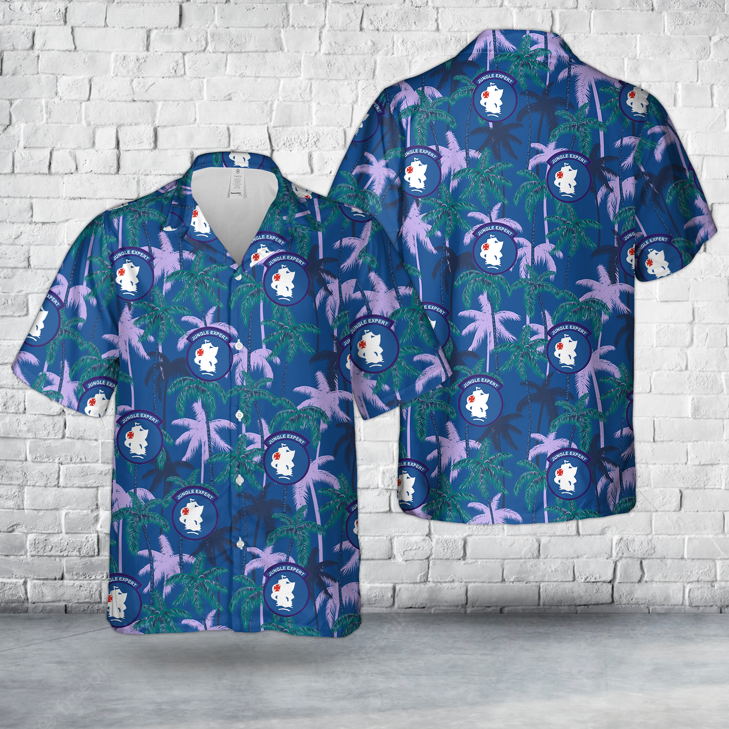 US Army USARSO Jungle Expert Patch Hawaiian Shirt