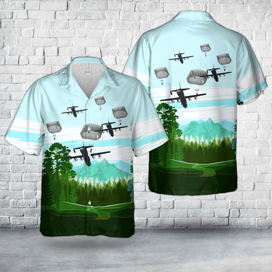 US Army Paratroopers With The 82nd Airborne Division Parachute Hawaiian Shirt