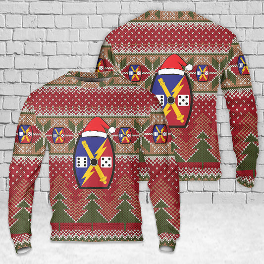 US Army Utah Army National Guard 65th Field Artillery Brigade Christmas AOP Sweater