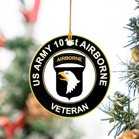 US Army Veteran 101st Airborne Ceramic Ornament