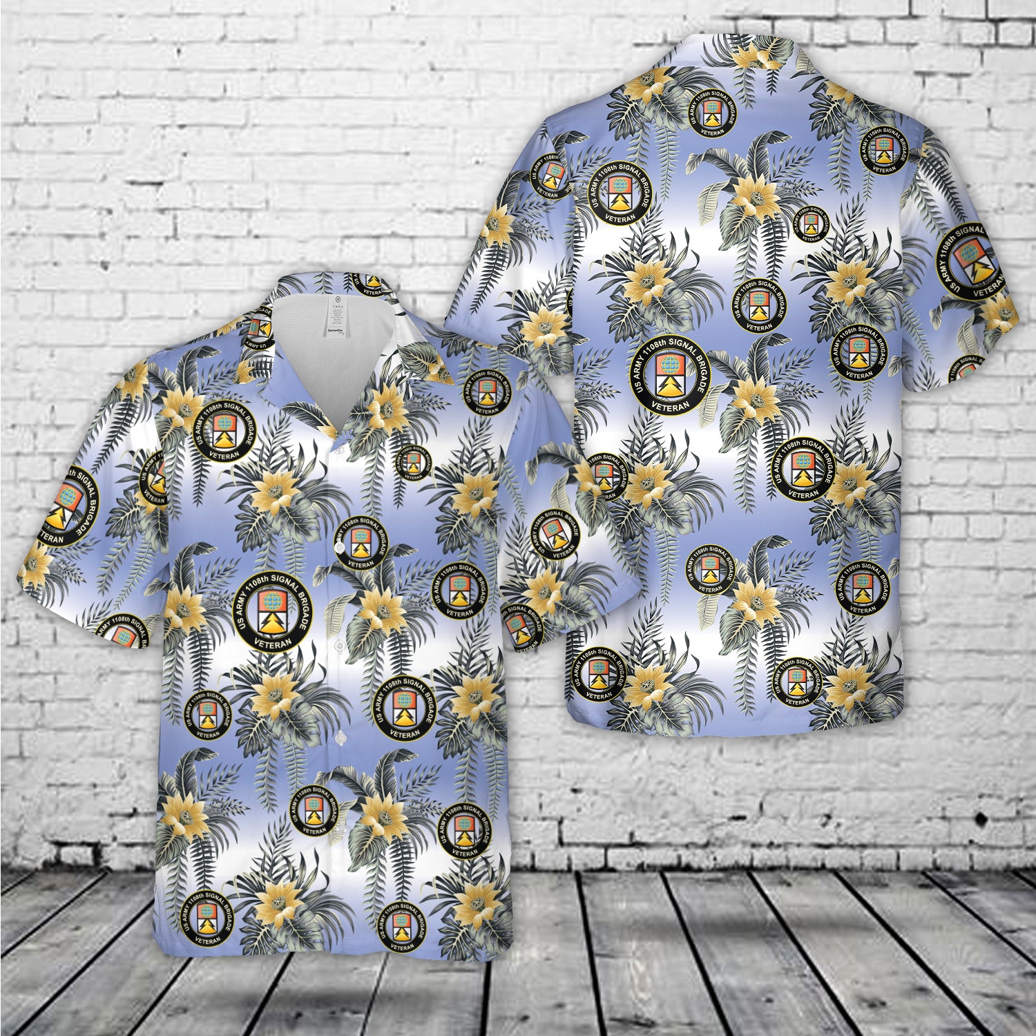 US Army Veteran 1108th Signal Brigade Hawaiian Shirt