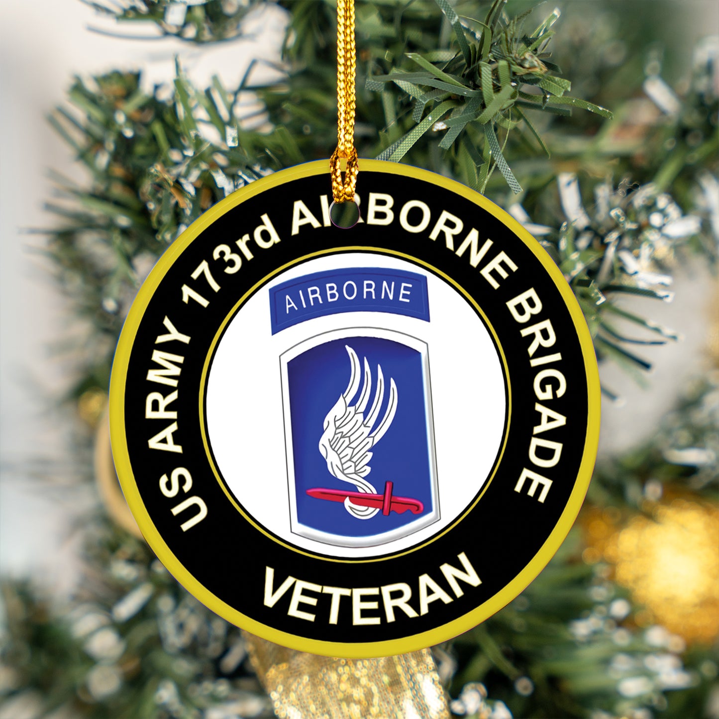 US Army Veteran 173rd Airborne Brigade Ceramic Ornament