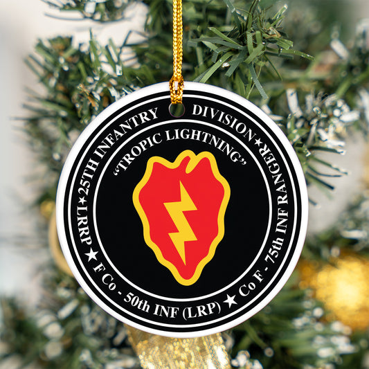 US Army Veteran 25th Infantry Division Ceramic Ornament