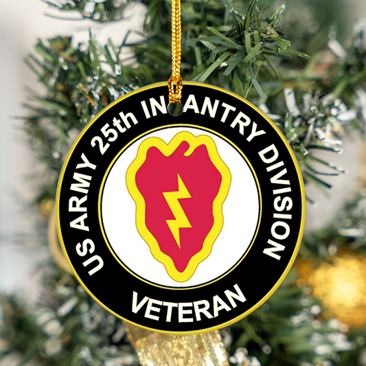 US Army Veteran 25th Infantry Division Veteran Ceramic Ornament